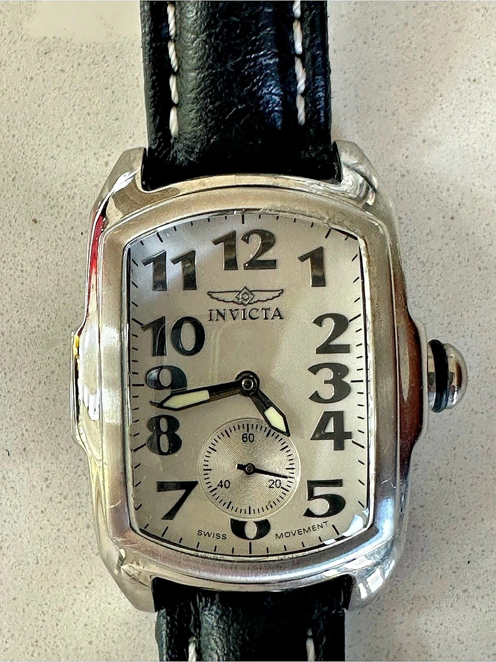Invicta Lupah subdial Watch Model 2117 Men's Black & Silver Watch